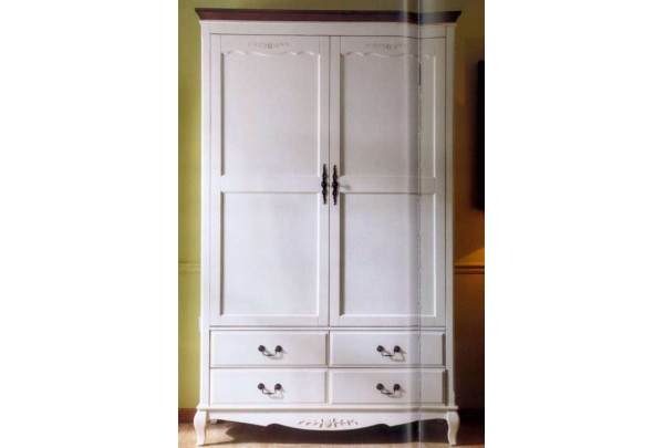 Шкаф 2-х дверный Florence MK-5061-AWB Молочный/Итальянский орех