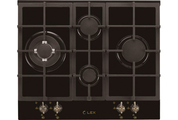 LEX GVG 643C BL газовая варочная поверхность (черн.стекло)