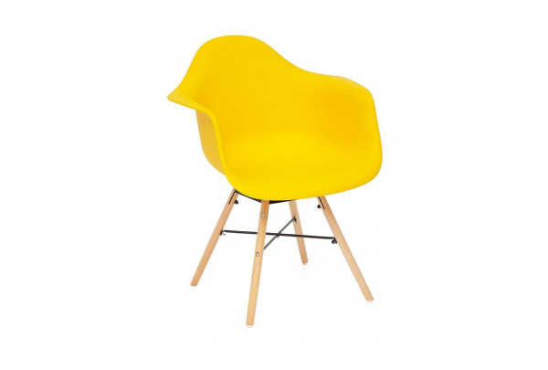 Кресло Secret De Maison CINDY (EAMES) (mod. 919) дерево береза/металл/сиденье пластик, 61*60*82см, желтый/yellow with natural legs Кресло Secret De Maison CINDY (EAMES) (mod. 919) дерево береза/металл/сиденье пластик, 61*60*82см, желтый/yellow with natural legs