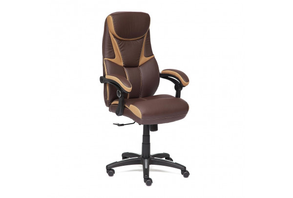 Кресло CAMBRIDGE кож/зам/ткань, коричневый/бронзовый, 36-36/21
